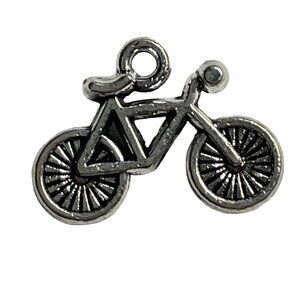 Bicycle Pendant Silver Tone Charm Bracelet Necklace Jewelry Craft Dangle